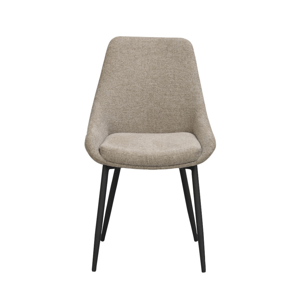 Sierra stol beige tyg/svarta metall ben