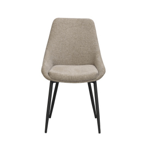 Sierra stol beige tyg/svarta metall ben