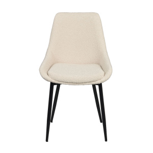 Sierra stol beige bouclétyg/svarta metall ben