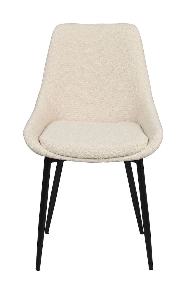 Sierra stol beige bouclétyg/svarta metall ben