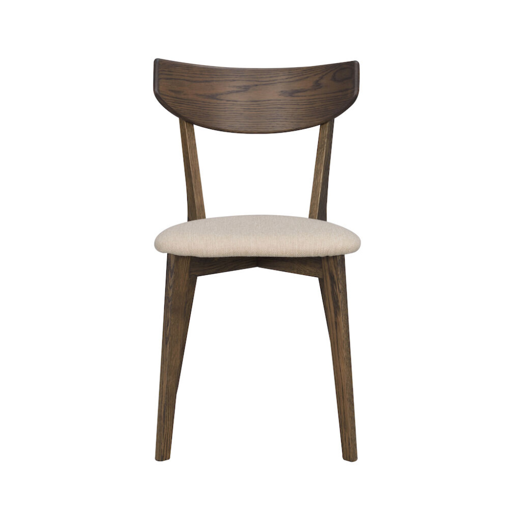 Ami stol brun ek/beige tyg