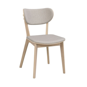 Kato stol vitpigmenterad ek/grå-beige tyg
