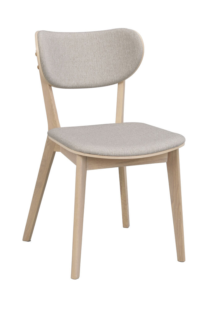 Kato stol vitpigmenterad ek/grå-beige tyg