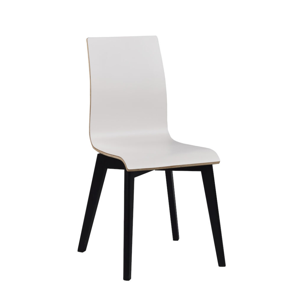 Gracy stol vit laminat/svartbetsad ek