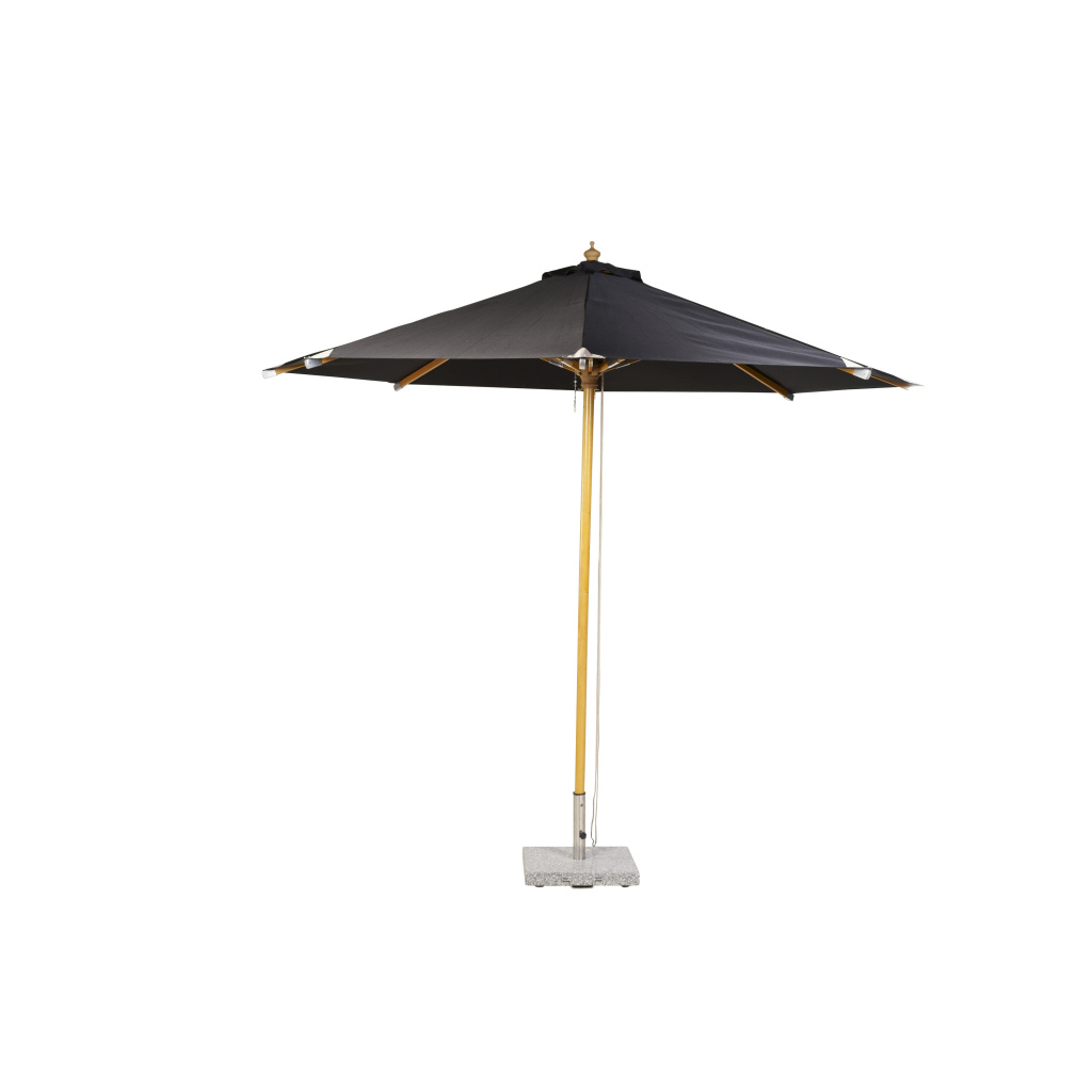 Naxos Umbrella - 3m - Trä / Svart Tyg