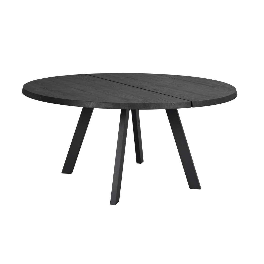Fred matbord runt 160 svart ask/svart