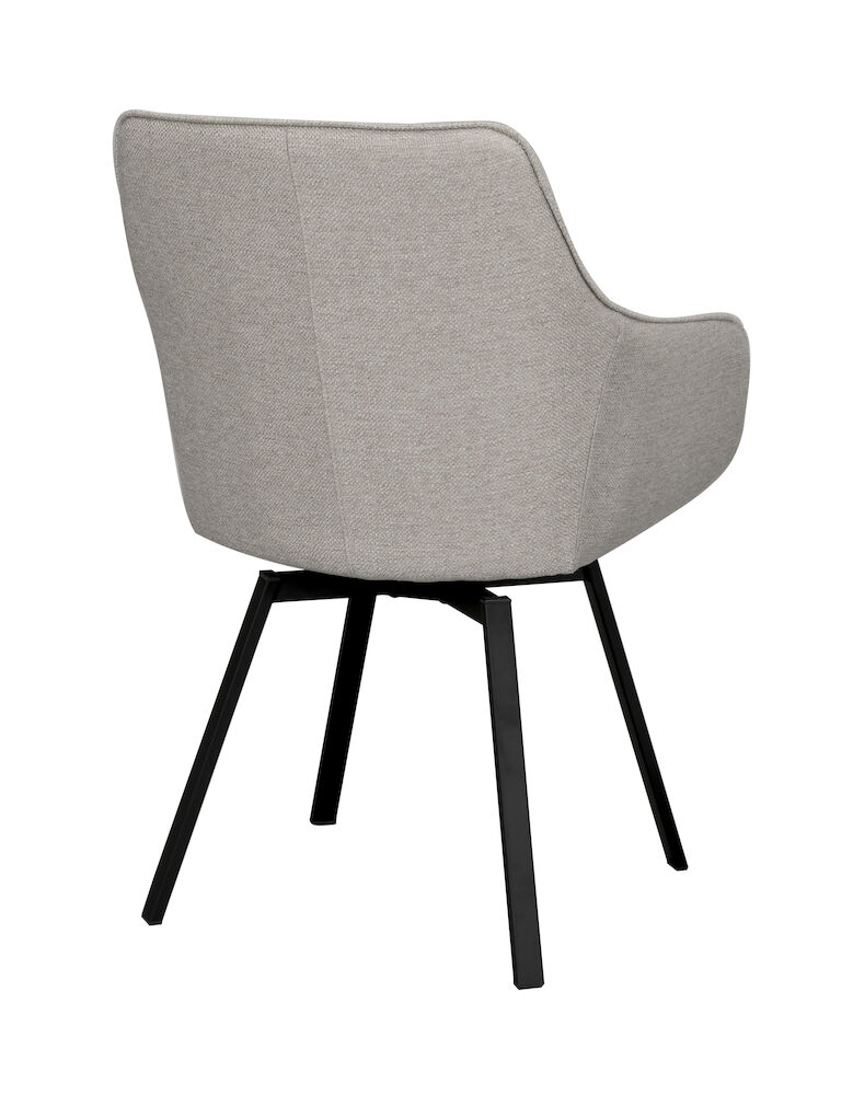 Alison karmstol beige tyg/svarta metallben snurr - Bild 7