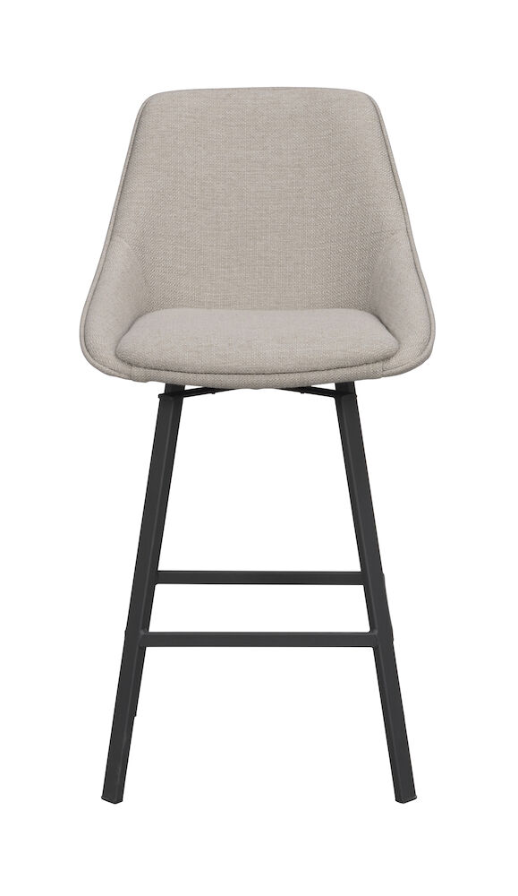 Alison barstol beige tyg/svarta metallben snurr