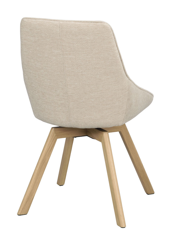 Alison stol ljusbeige tyg/ekben snurr - Bild 6