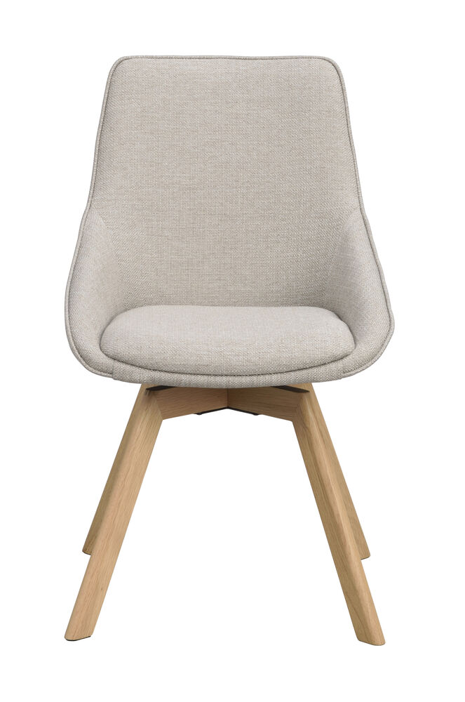 Alison stol beige tyg/ekben snurr