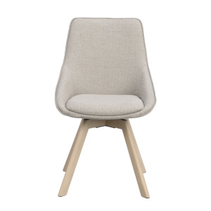Alison stol beige tyg/vitpigmenterade ekben snurr