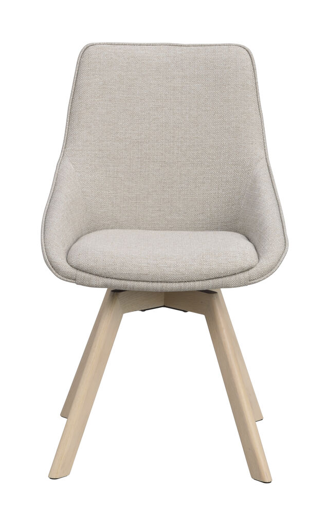 Alison stol beige tyg/vitpigmenterade ekben snurr