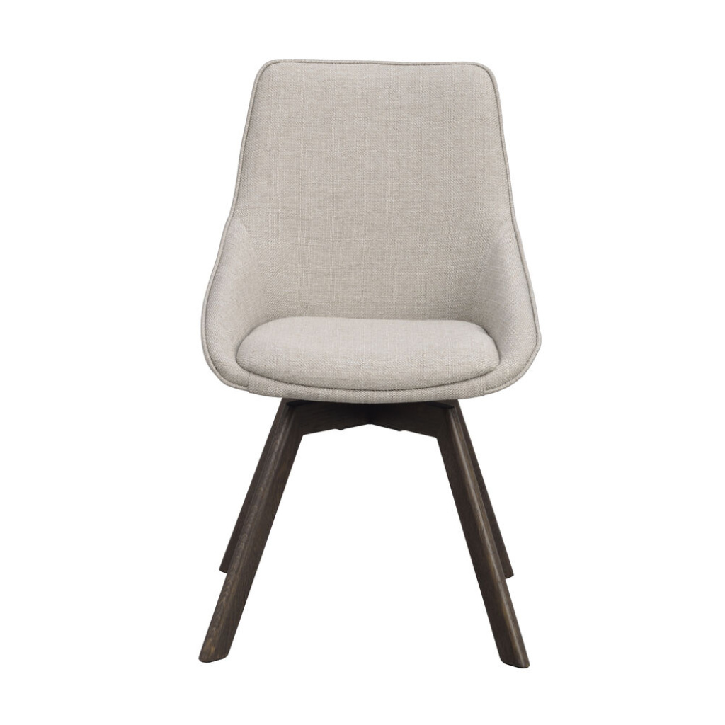 Alison stol beige tyg/bruna ekben snurr