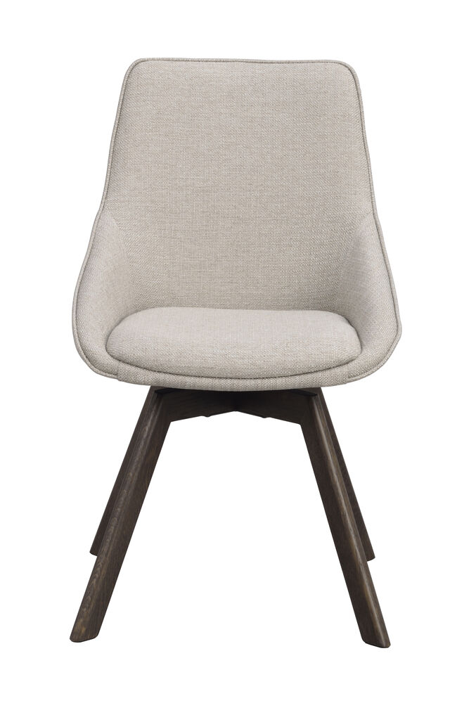 Alison stol beige tyg/bruna ekben snurr