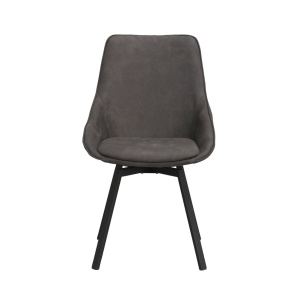 Alison stol mörkgrå microfiber/svarta metallben snurr