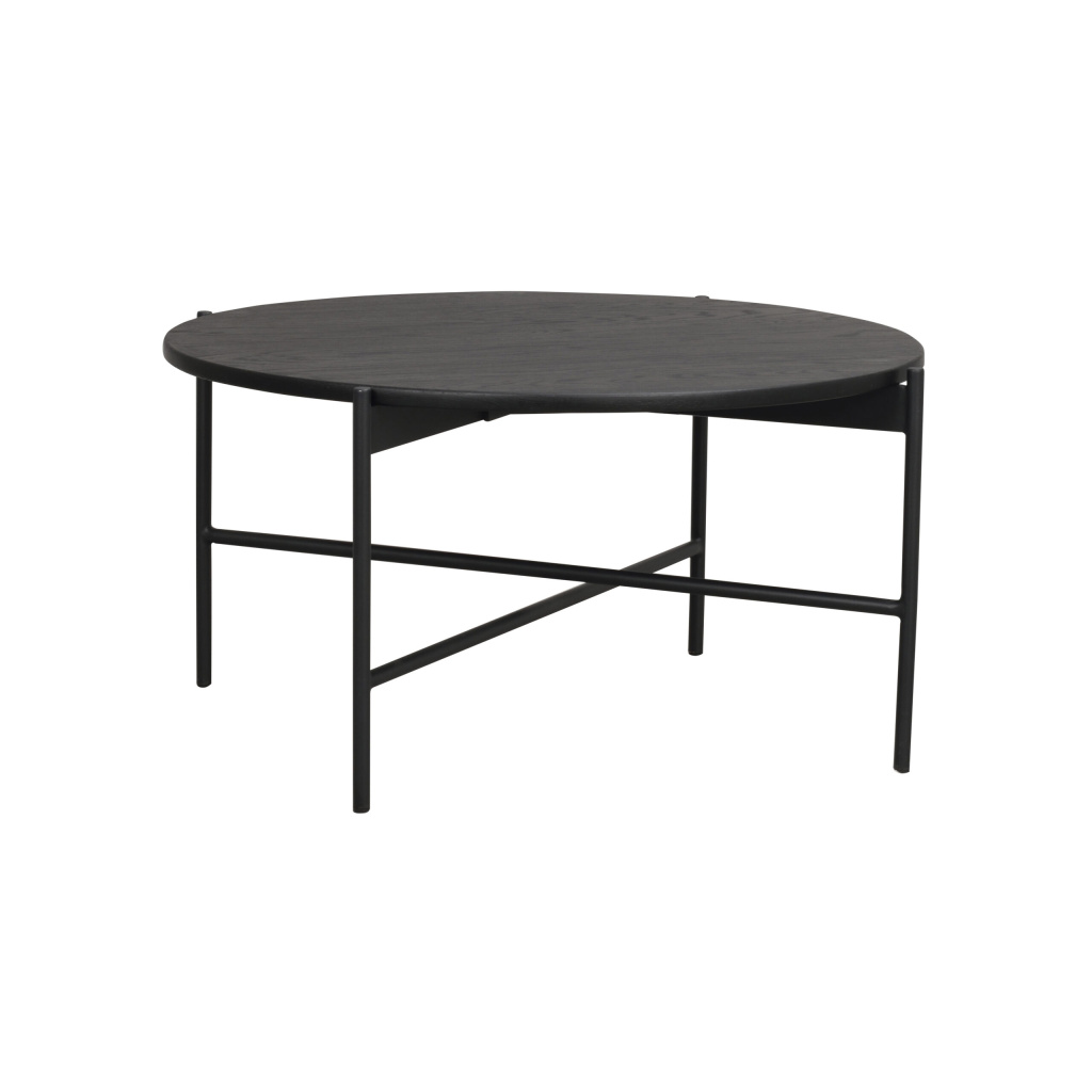 Skye soffbord Ø85 svart ek/svart