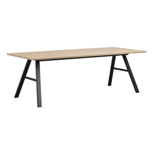 Brigham matbord 220x90 vitpigment vildek/svart met