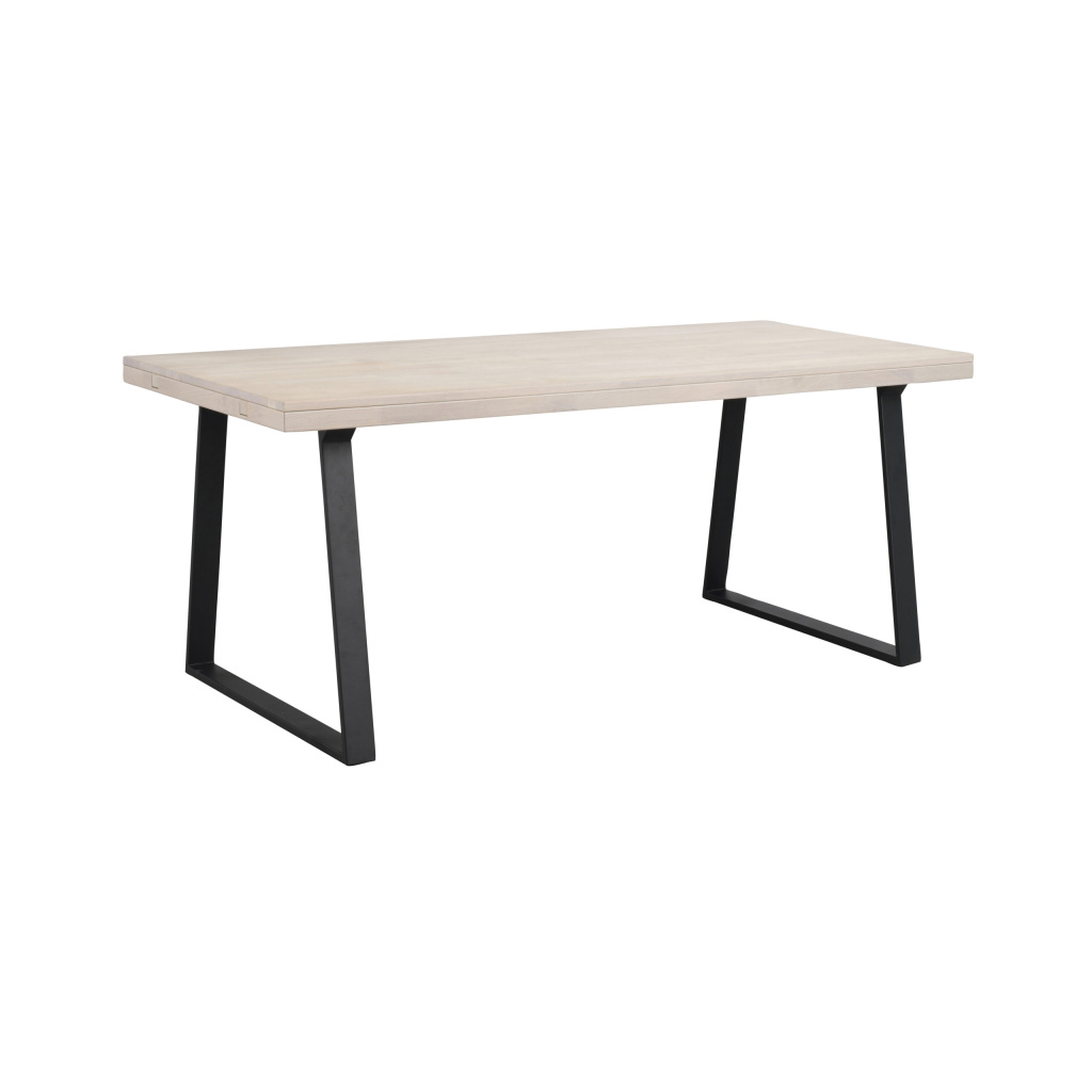 Brooklyn matbord 170x95 vitpigm ek/U-ben svart met