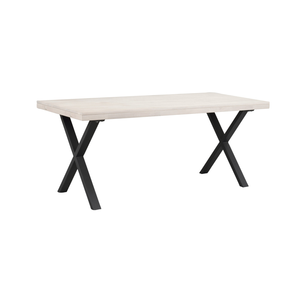 Brooklyn matbord 170x95 vitpigm ek/X-ben svart met