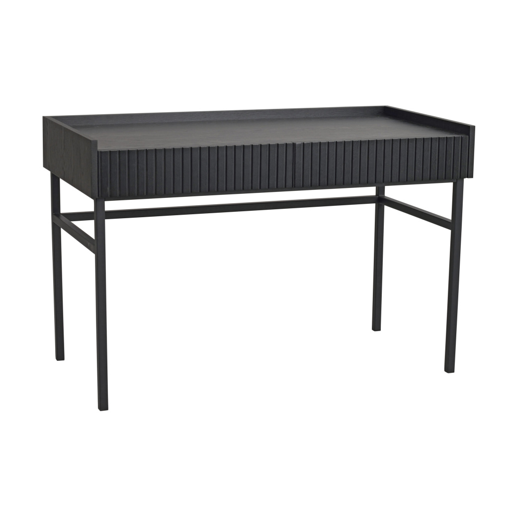 Halifax skrivbord 120 svart ek/svart metall