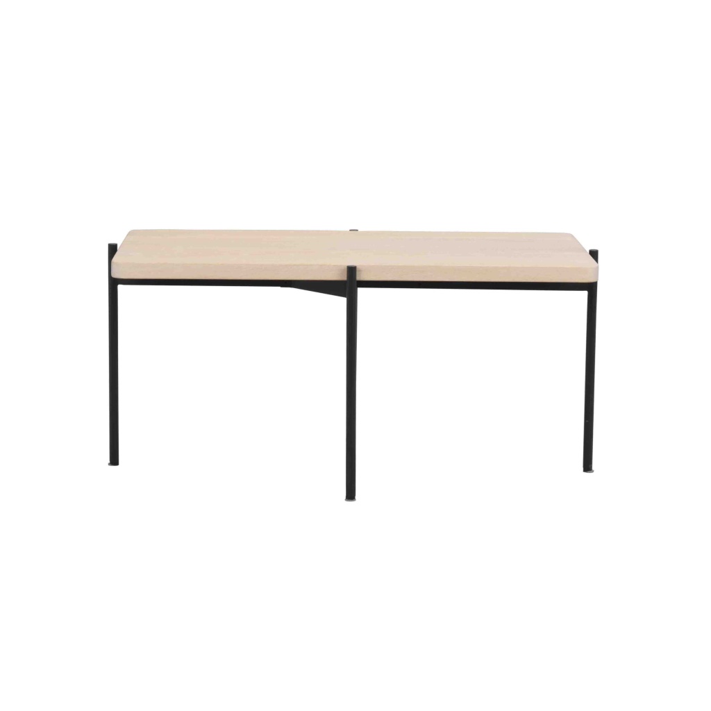 Shelton soffbord 95x50 vitpigment ek/svart metall