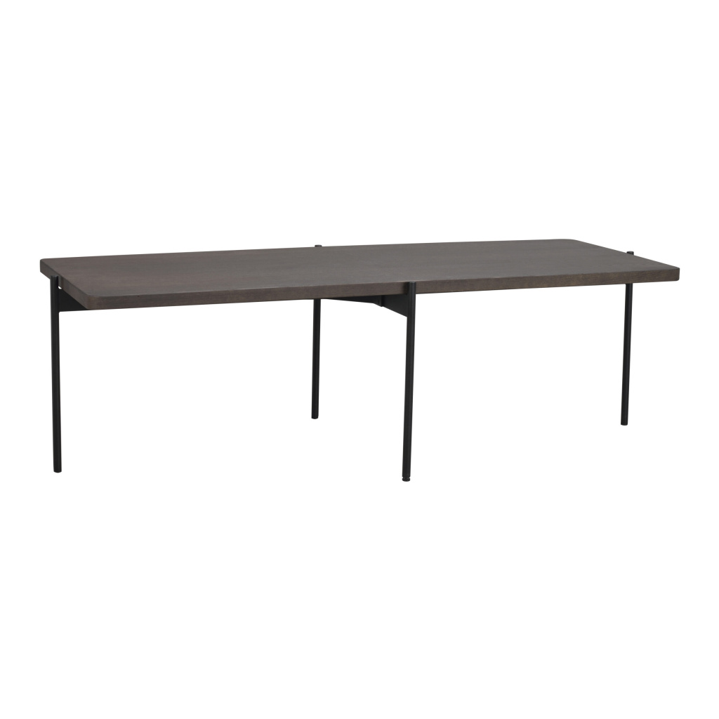 Shelton soffbord 145x60 brun ask/svart metall