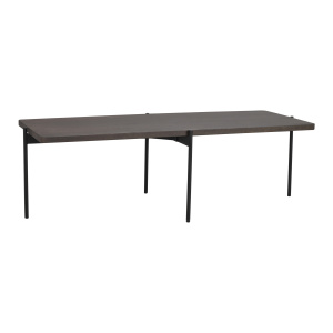 Shelton soffbord 145x60 brun ask/svart metall
