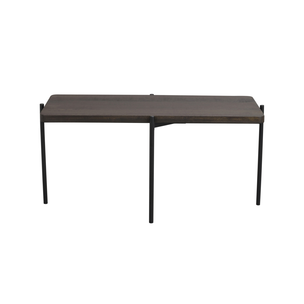 Shelton soffbord 95x50 brun ask/svart metall