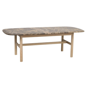 Hammond soffbord 135x62 brun marmor/vitpigment ek
