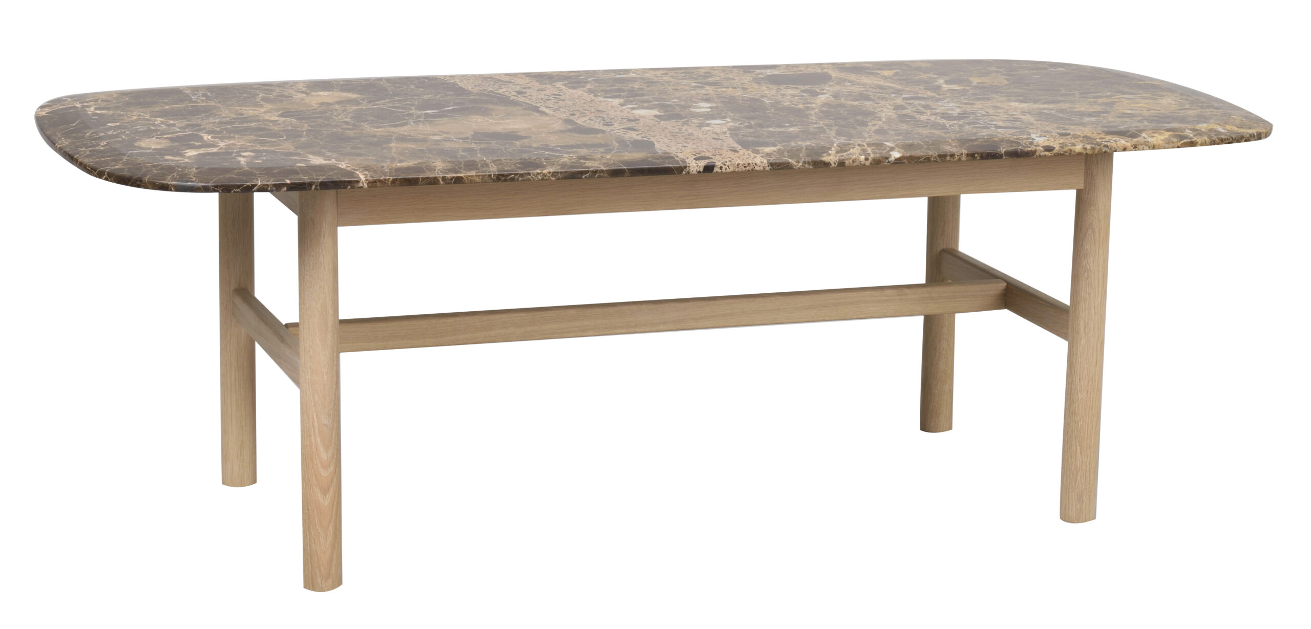 Hammond soffbord 135x62 brun marmor/vitpigment ek