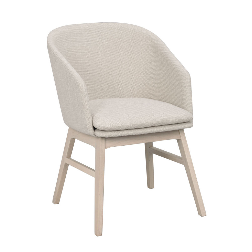 Windham karmstol beige tyg/vitpigmenterade ekben