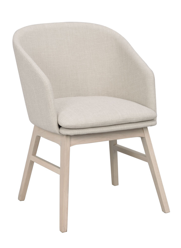 Windham karmstol beige tyg/vitpigmenterade ekben