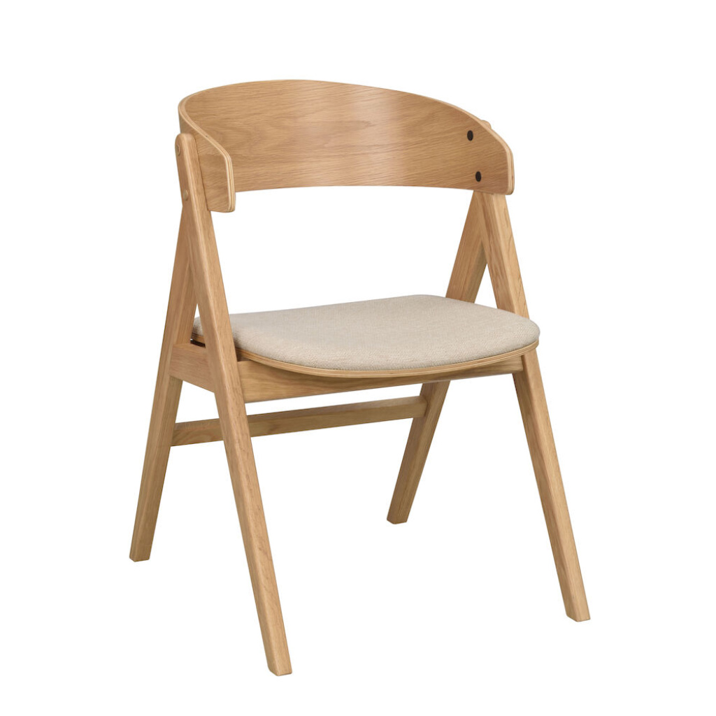 Waterton karmstol ek/beige tyg