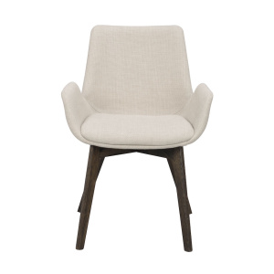 Drimsdale karmstol beige tyg/bruna ekben