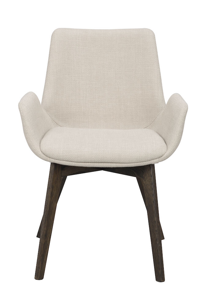 Drimsdale karmstol beige tyg/bruna ekben