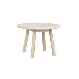 Taransay soffbord Ø60 beige travertin/vitpigmenterad ek
