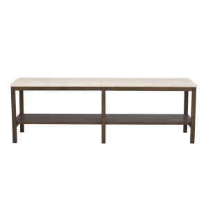Orwel avlastningsbord 140xH45 beige travertin/brun ek
