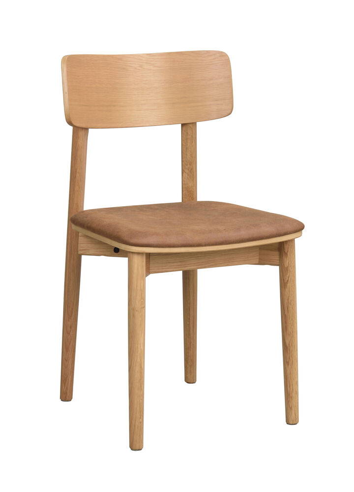 Wolcott stol ek/brunt läder-textil