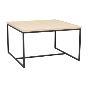Deerfield soffbord 80x80 vitpigmenterad ek/svart metall