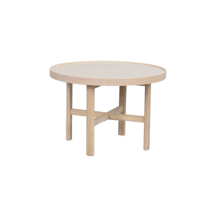 Marsden soffbord runt Ø60 beige keramik/vitpigmenterad ek