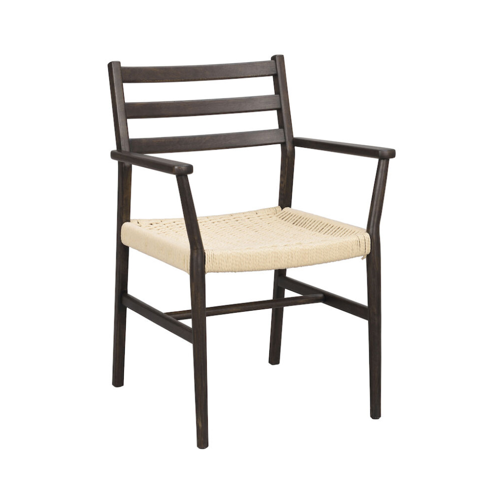 Harlan karmstol brun ek/flätad sits