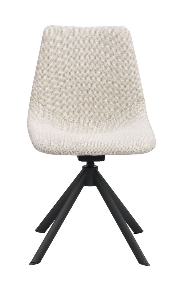 Dunmore stol ljusbeige tyg/svart metall snurr-tilt