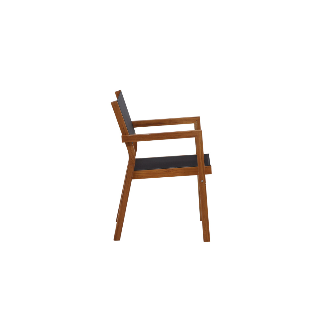 Venice Stackingchair - Teak / Svart Textilene