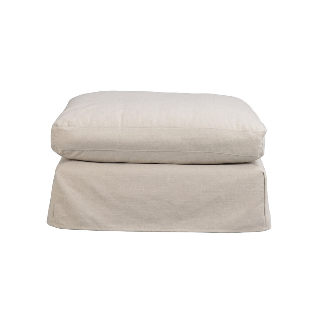 Peyton fotpall beige tyg Ursula #282