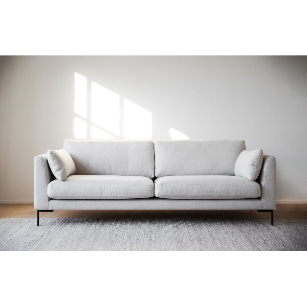 Corwin soffa 3-sits ljusbeige tyg Rita