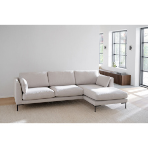Corwin soffa 3,5-sits-schäslong Hö ljusbeige tyg Rita