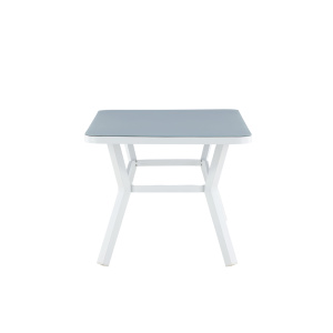 Virya Matbord - Vit Alu / Grey Glas - small table | Matgrupp