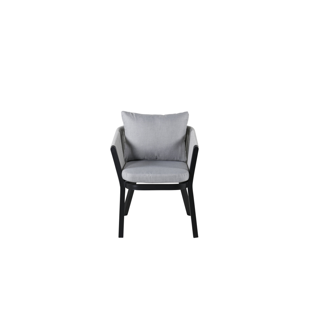 Virya Middag Stol - BLACK Alu / Grey cushion | Stol för matbord