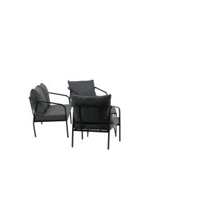 Sopot - Soffa Set- Svart / Grey - Steel