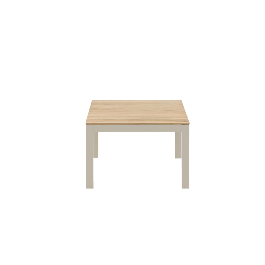 Brasilia Soffa Bord - Beige alu / teakslats | Soffgrupp